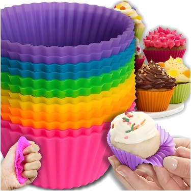 FOREMKI SILIKONOWE NA MUFFINKI BABECZKI FORMA DO PIECZENIA PAPILOTKI 12szt.