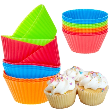 FOREMKI SILIKONOWE NA MUFFINKI BABECZKI FORMA DO PIECZENIA PAPILOTKI 12szt.