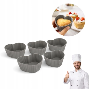 FOREMKI SILIKONOWE BABECZKI SERCE MUFFINKI zestaw 12szt.
