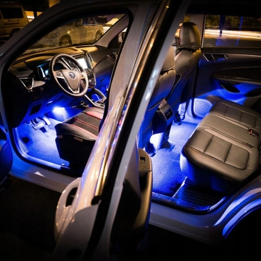 PODŚWIETLENIE OŚWIETLENIE WNĘTRZA KABINY SAMOCHÓD TAŚMA LISTWA LED RGB 4x12