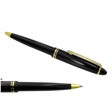 Elegancki długopis automatyczny czarny niebieski wkład 6szt.