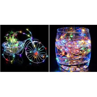 LAMPKI CHOINKOWE CHOINKĘ BATERIE 20 LED Multicolor